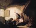 Village Tavern With Four Figures Dutch genre painters Adriaen van Ostade